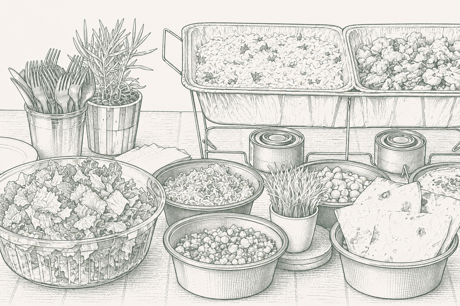Disposable Buffet Drawing